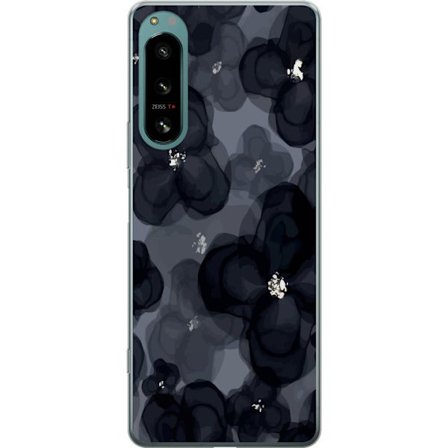 Yhteensopiva Puhelinkuori Sony Sony Xperia 5 IV Abstrakti tummanvärisellä kukkakuviolla, jossa on elegantti ja dramaattinen tunnelma