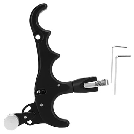 4-Fingers Pilbåge Utlösningshjälp Grepp Justerbar Aluminiumlegering Sammansatt Båge Tummeutlösare för Utomhusskytte