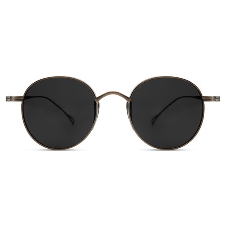 Occasus | Gafas de sol polarizadas redondas de titanio de color cobre para hombres - Gafas de sol polarizadas