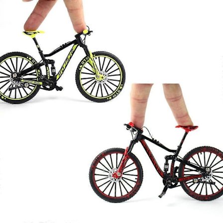 2 stk. Mini 1:10 Legering Cykel Skala Model Desktop Simulation Ornament Finger Mountainbikes Legetøj