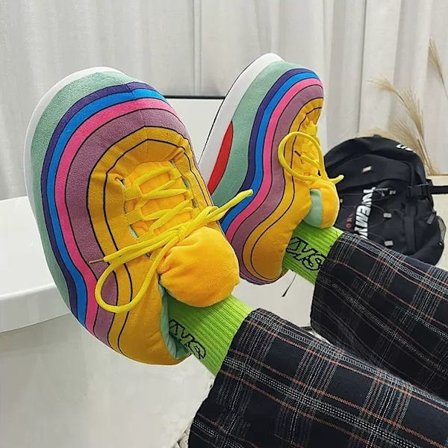 Vinter sjov aj kegle kokos bomuld hjemmesko sjove indendørs par hjem plys sko varm internet berømthed store bomuldssko