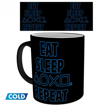 PLAYSTATION Mugg 320 ml Värmekänslig - Eat Sleep Repeat