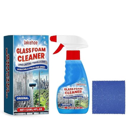 Premium Glasrengöringsskum - Snabbverkande Fett- och Fingeravtrycksborttagare för Fönster, Speglar & Glasytor - Utan Ränder, Miljövänlig Formula för 