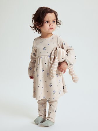 Langärmeliges Kleid Blaubeere - 68 - kinderbekleidung - beige - Polarn O. Pyret