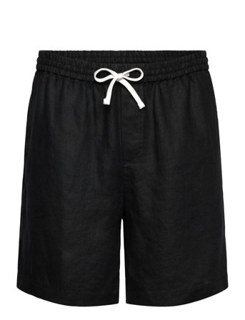 Weekday Relaxed Linen Drawstring Shorts - Black - S