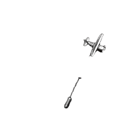 John Henric Lapel Pin Airplane Necessärer Herr Silver ONESIZE