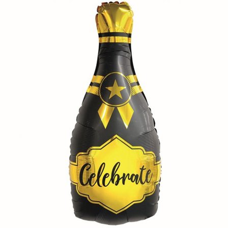 Folieballong Champagneflaska "Celebrate" - Nyår Fest Dekoration - Kalaslagret.se