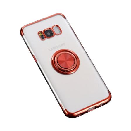 Kraftfullt Floveme Silikonskal Ringhållare - Samsung Galaxy S8 Röd