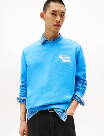 Tommy Jeans Tjm Reg Stack Crew Ext - Blue - L