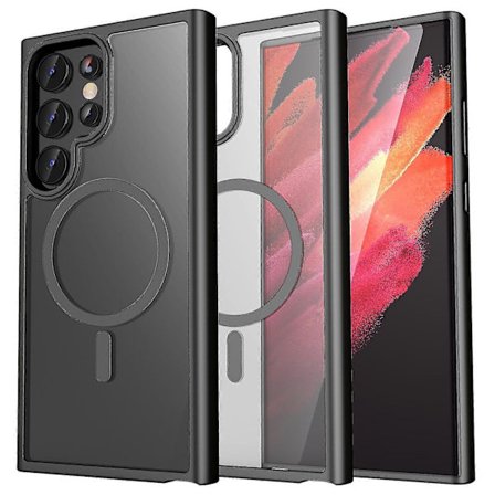 Magnetisk Magsafe-deksel Kompatibelt med Samsung Galaxy S23 Ultra, Gjennomsiktig Matt Bakside Anti-fingeravtrykk Deksel