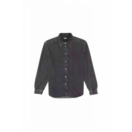 Diesel, Denim Shirts Grijs, Heren, Maat:S