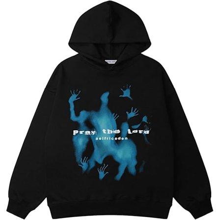 Vintage Hoodie med tryck - Sweatshirt med långa ärmar