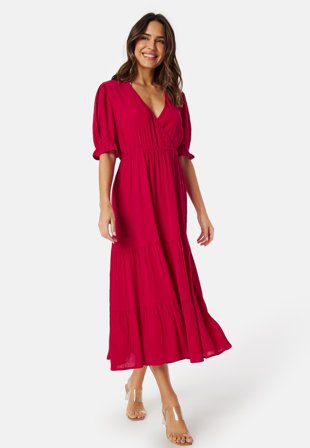 BUBBLEROOM Puff Sleeve Viscose Dress Klær