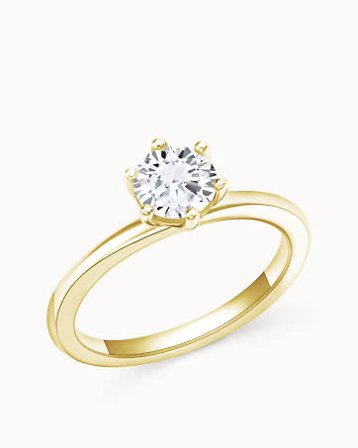 Solitaire Ring Anna 18K Yellow Gold Natural Diamond 0.50 Carat - Engagement Rings & Wedding Rings from Vanbruun