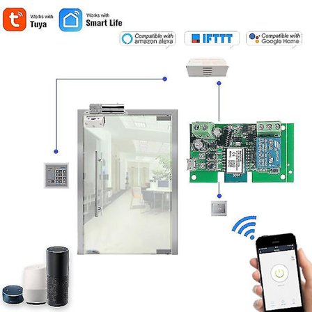 Dc5v12v Tuya Smart Life Wifi Smart Switch Dörråtkomstrelä