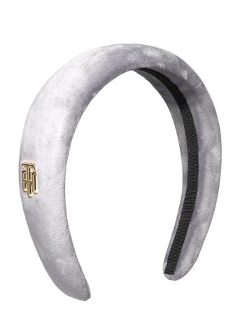 Th Elevated Headband Velvet Accessories Hair Accessories Hair Band Grå Tommy Hilfiger
