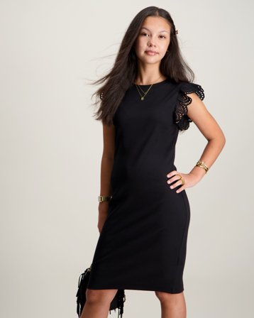 Kids ONLY KOGDREA LIFE S/S DRESS JRS Svart Klänningar Tjej - Kids Brand Store