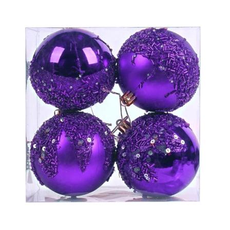 4stk Juletre hengekuler Juleball LILLA purple