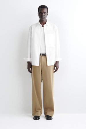 COS Homme Chemise Slim En Coton Pima À Détail Poche in Blanc