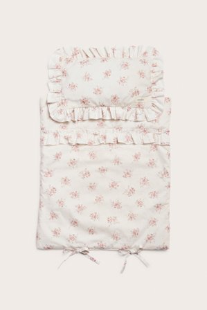 Newbie | Nukensängyn kukkakuvioinen vuodevaatesetti | Luonnonvalkoinen