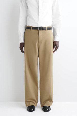 COS Men's Pantaloni Chino In Cotone A Gamba Larga in Beige