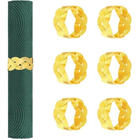 6 kappaleen sarja, Lautasliinarinkejä, uudelleenkäytettäviä meta