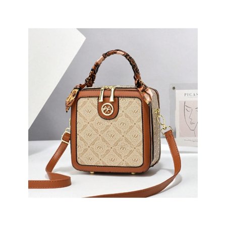 Handväska Dam Handväska, Liten Dam Axelväska, PU Läder Axelväska-khaki