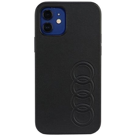 Audi Synteettinen nahka iPhone 12/12 Pro 6.1" musta/musta kovakotelo AU-TPUPCIP12P-TT/D1-BK