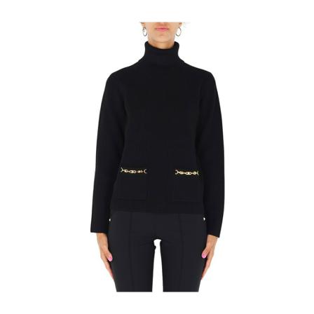 Elisabetta Franchi, Turtleneck Zwart, Dames, Maat:S,Viscose
