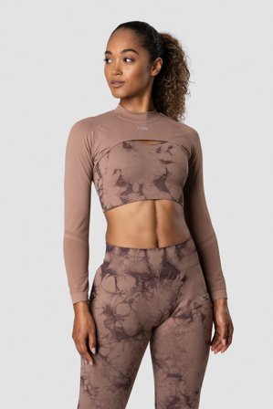 ICANIWILL - Define Seamless LS Shoulder Top Dark Greige - Langærmet - Damer - Træningstøj fra ICIW