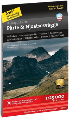 Calazo Högalpin karta: Pårte & Njoatsosvágge 1:25 000