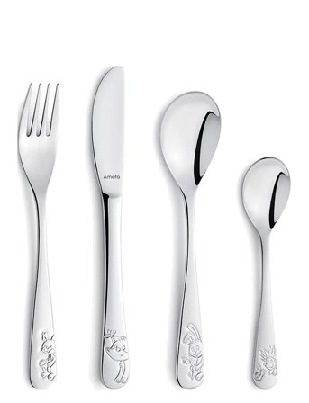 Barnbestick Forest Friends 4-Psc Silver Amefa