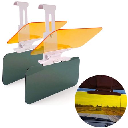 PACK-Bil Visir Solskjerm Anti-blending Utvider Frontrute for Dag og Natt, Bilsolskjerm Utvider Anti-blending Bil Visir Utvider, 2 i 1 Bilsol