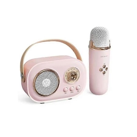 Bluetooth-høyttaler med 1-2 trådløs mikrofonstøtte Karaoke TF-kort FM-avspilling HIFI Bass Håndfri samtale Bursdagsgave til barn