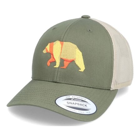 Origami - Vert trucker Casquette - Paper Bear Mossgreen/Khaki Trucker @ Hatstore
