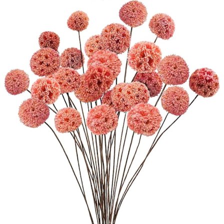 24 stk. Tørkede Craspedia Billy Balls Blomster, 18 Naturlige Tørkede Blomster Bukett for Vase Blomsterarrangementer Bryllup Bordpynt Selskaps DIY Hjem