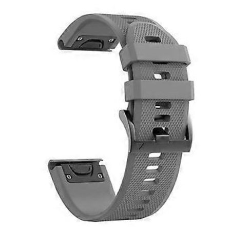 Kellon ranneke 22mm pikalukitus pehmeä silikoni älykellon ranneke korvaava yhteensopiva Garmin Fenix 7x 6x 6 5x Plus (harmaa)