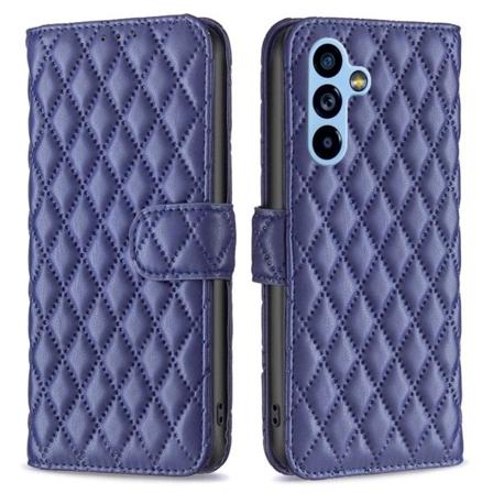 Rombuskuvioinen matta läppäkotelo Samsung Galaxy A54 - Sininen Blue