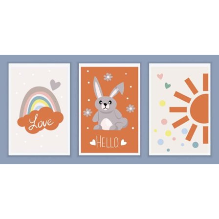 3st Barnrum Regnbåge Affisch 50×70 CM