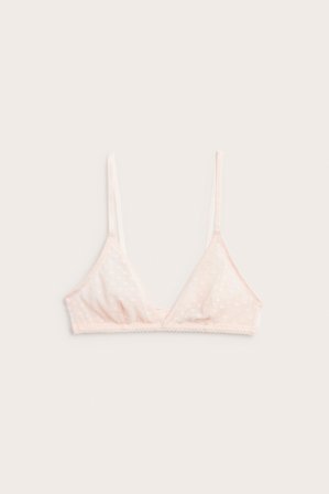 Kappahl | Bralette med hjärtmönster Ljusrosa L | Ljusrosa