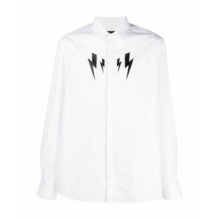 Neil Barrett, Print shirt Wit, Heren, Maat:M