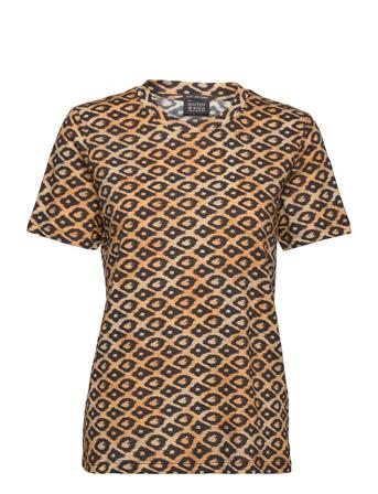 Printed Short-Sleeved Organic Cotton T-Shirt T-shirts & Tops Short-sleeved Multi/mønstret Scotch & Soda