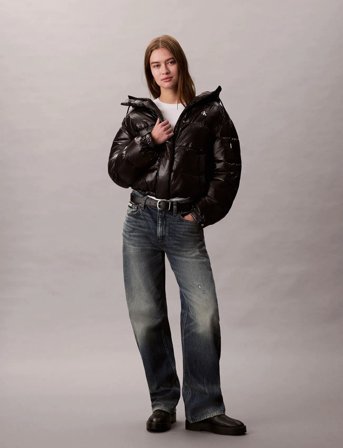 Calvin Klein Jeans Shine Puffer Jacket - Black - M