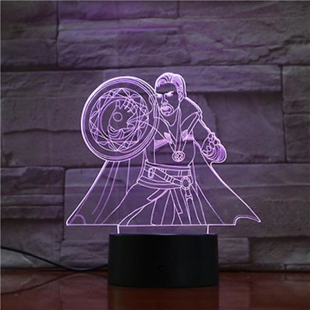 3d liten nattlampa läkare konstiga färgglada färgskiftande led skrivbordslampa