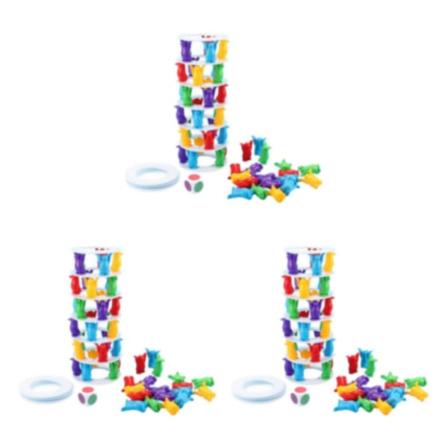 1/3 För Tower Game Byggstenar med tärningar För Montessori 3PCS