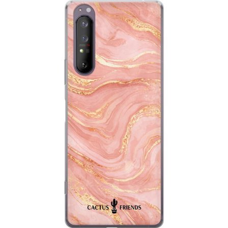 Kompatibelt Mobildeksel til Sony Sony Xperia 1 II Cactus and Friends – RoseGoldFlow