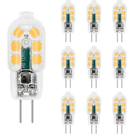 G4 LED-lampa 12V 2W Neutralvit 4000K, 200LM, G4 10W 20W Halogenlampa Ekvivalent, Ej dimbar, AC DC G4 12V LED 4000K för Köksfläkt, Ch [DB]