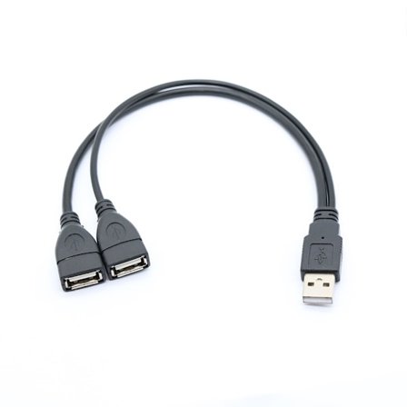 USB Splitter Y-kabel Dubbel Dubbel USB Extender Hub Data Sync Laddare Adapter