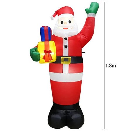 1,5m Giant Uppblåsbar Snögubbe LED Glödande 1,8m Navidad Uppblåsbar Jultomten Jul Fest Dekorationer