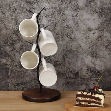 Kahvikupin puu, kahvikupin pidike, kupin pidike pöydälle